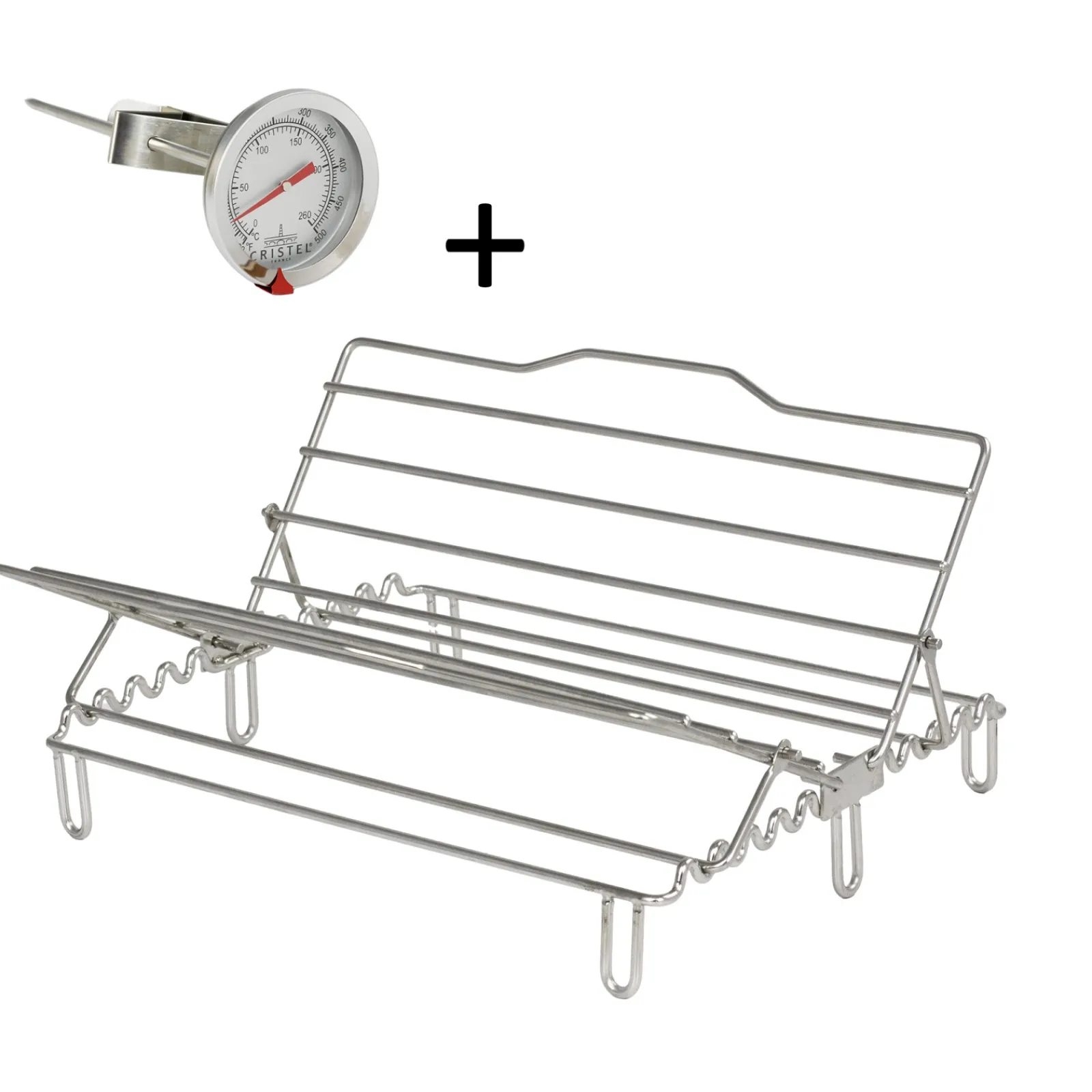 CRISTEL Pack grille berceau + thermomètre de cuisson pour plat à four