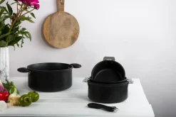 CRISTEL Série de 3 casseroles Cookway + 1 poignée amovible